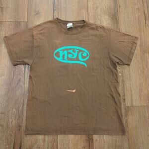 Y2K NYC New York City Adult Large‎ Shirt Spellout Art Harlem Skate Fashion Faded